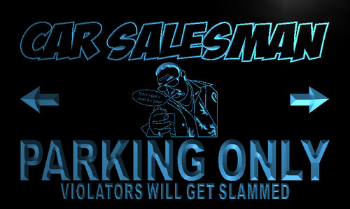 Car Salesman Parking Only Neon Light Sign